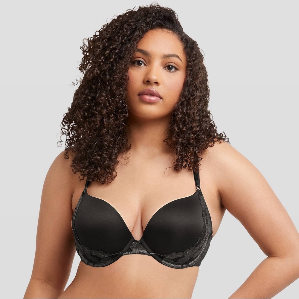 Maidenform Self Expressions Women’s Convertible Push-up Lace Wing Bra Black 34A